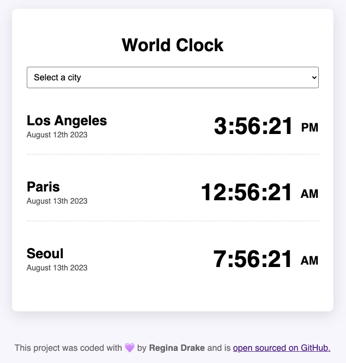 world clock project